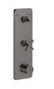 AXOR-HG-AXOR-Citterio-E-Thermostatmodul-380-120-Unterputz-fuer-2-Verbraucher-mit-Platte-Brushed-Black-Chrome-36703340 gallery number 1